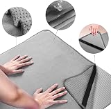 POLYTE Microfibre Hot Yoga Towel 61 x 183 cm Grey Non-Slip Grip view 2