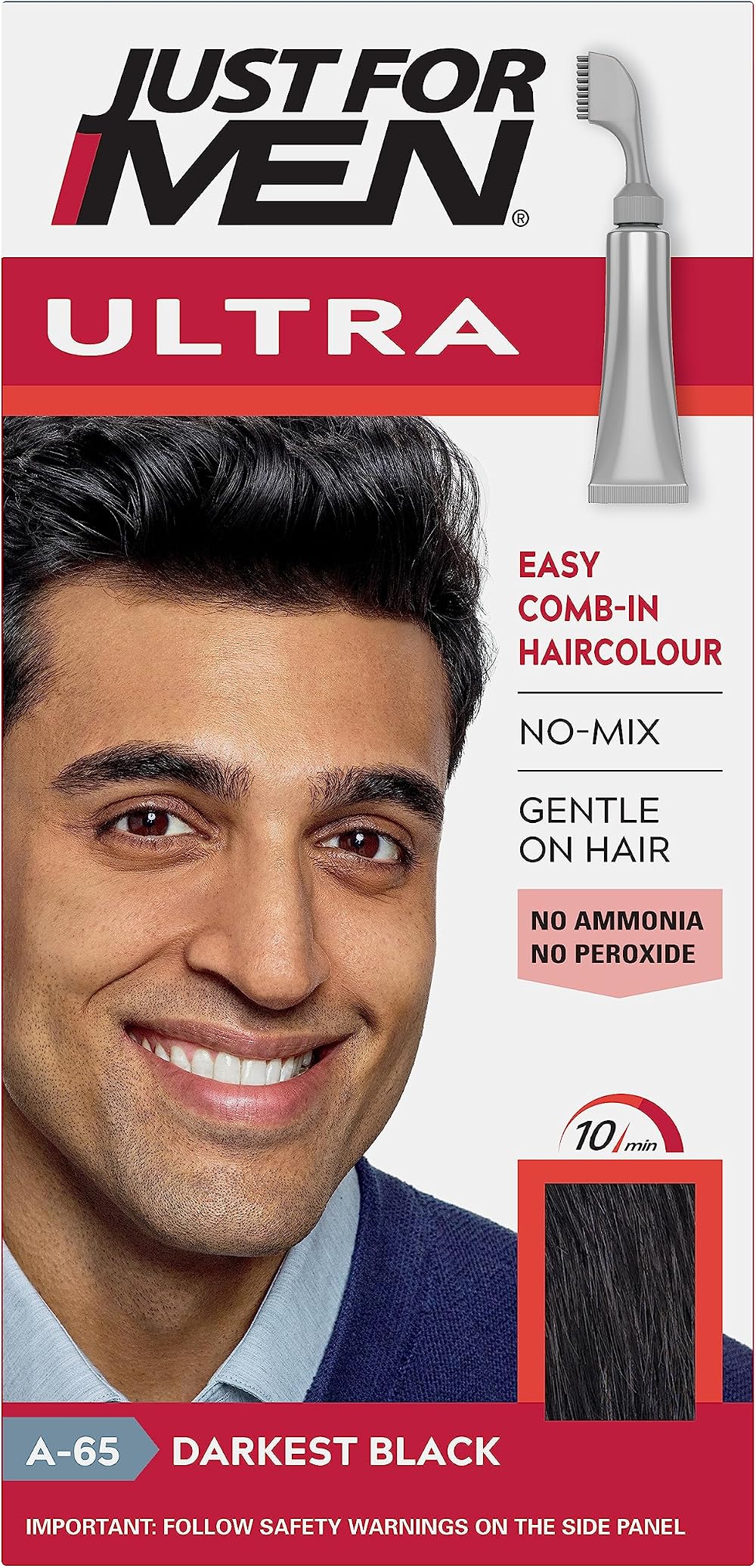 Just For Men Autostop Darkest Black Hair Colour A65 Short Hair