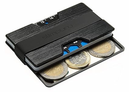 Slim Credit Card Holder Aluminum With Money Clip And Coin Case Rfid Nfc Blocking - 