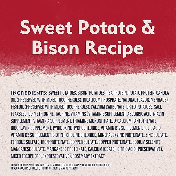 NATURAL BALANCE LIMITED INGREDIENT ADULT GRAIN-FREE DRY DOG FOOD, RESERVE SWEET POTATO & BISON RECIPE, 4 POUND (PACK OF 1)