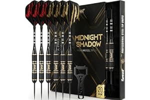 IgnatGames Premium Steel Tip Darts – 3/6/12 Pack Brass Barrels with Aluminum Shafts, 16 GlideXPro Flight Set, Tool Kit & Gift