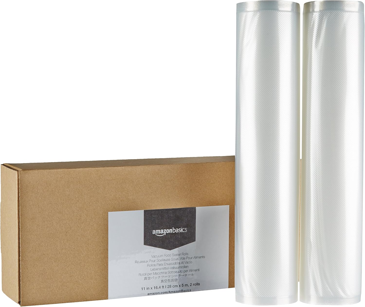 Amazon Basics Vacuum Food Sealer Roll, 28 cm x 5 metre, Pack of 2, Clear, 28 cm x 500 cm - Image 5