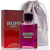 NovoGlow Hope Homme - 100ml Eau De Parfum Spray for Men - Spicy Floral & Intense Fragrance Warm Scent Lasts All Day Long - Includes Carrying Pouch Gift for All Occasions