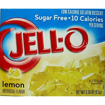 Jell-O Lemon Flavor Sugar Free Gelatin (4 Pack)