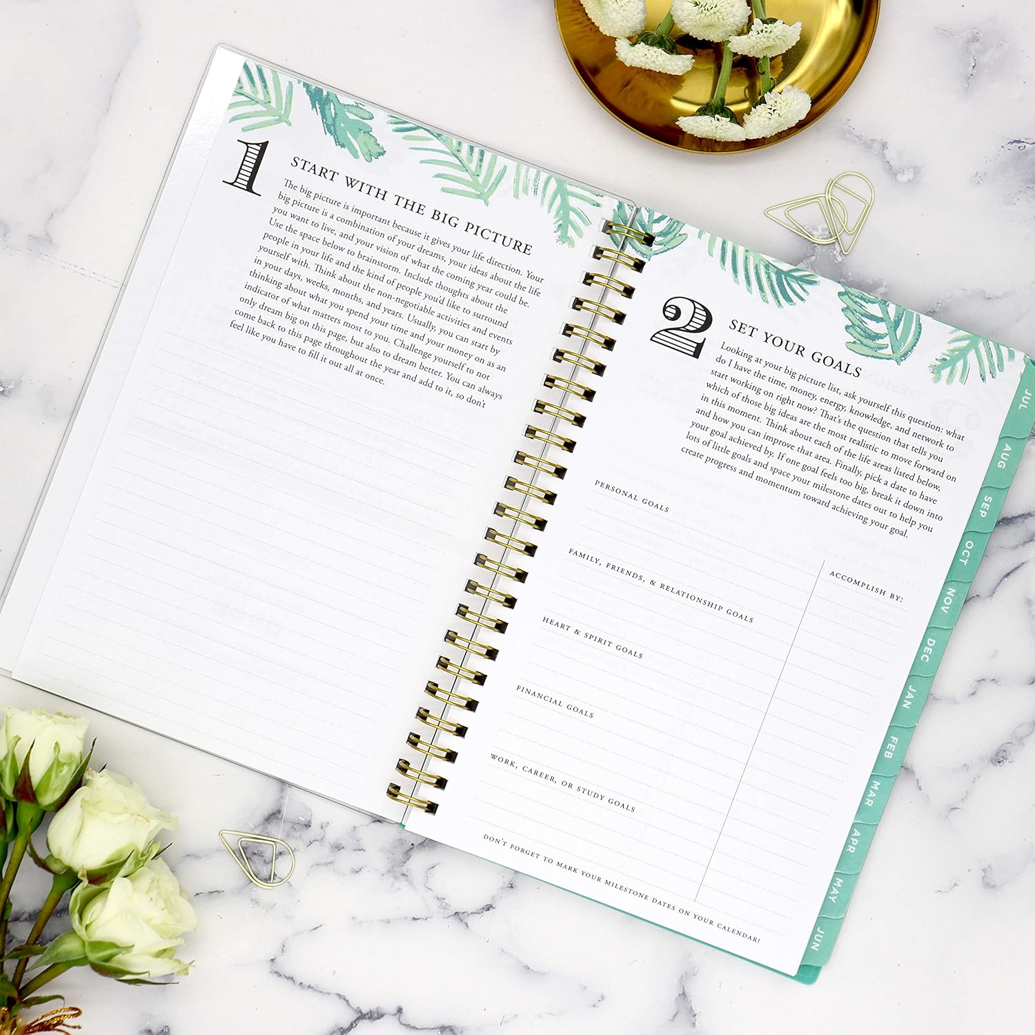 Day Designer for Blue Sky 2020-2021 Academic Year Weekly & Monthly Planner, Flexible Cover, Twin-Wire Binding, 5" x 8", Palms : Office Products