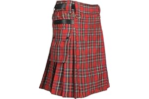 Giftdigger Kilt for Men,Utility Traditional Scottish Tartan Kilt for Men,Irish Viking Highland Casual Wedding Kilts
