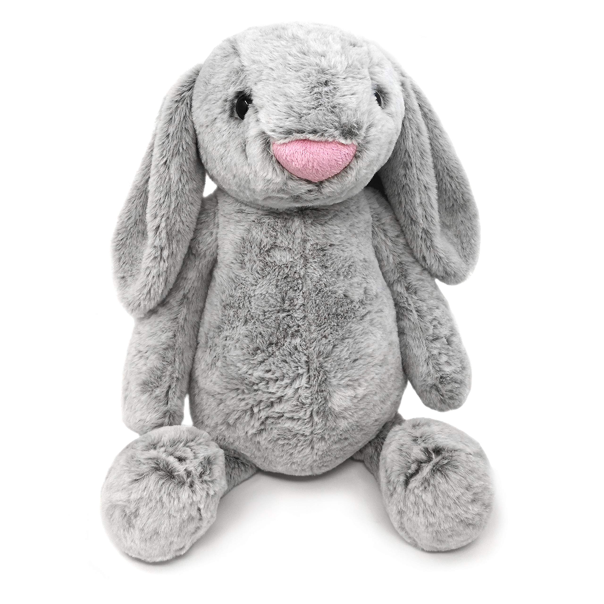 Plush Super Soft Grey Rabbit Cuddly Toy Seated Bunny Stuffed Pet Farm Animal (10 inches)