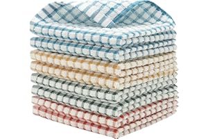 HFGBLG Cotton Cleaning Rags Terry Dish Cloths for Washing Dishes, set of 8 Dish Rags for Cleaning, Light and Soft Dish Towels for Kitchen Drying Dishes, 11.8 Inch x 11.8 Inch (Mix Color)
