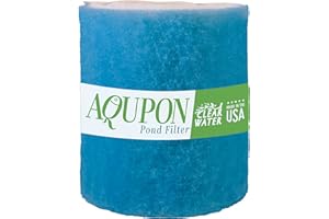 AQUPON Koi Pond Filter Media Pad - Cut to Fit Roll (Dye-Free/Blue Bonded) - 1.25 Inch Thickness (10 ft, Blue)