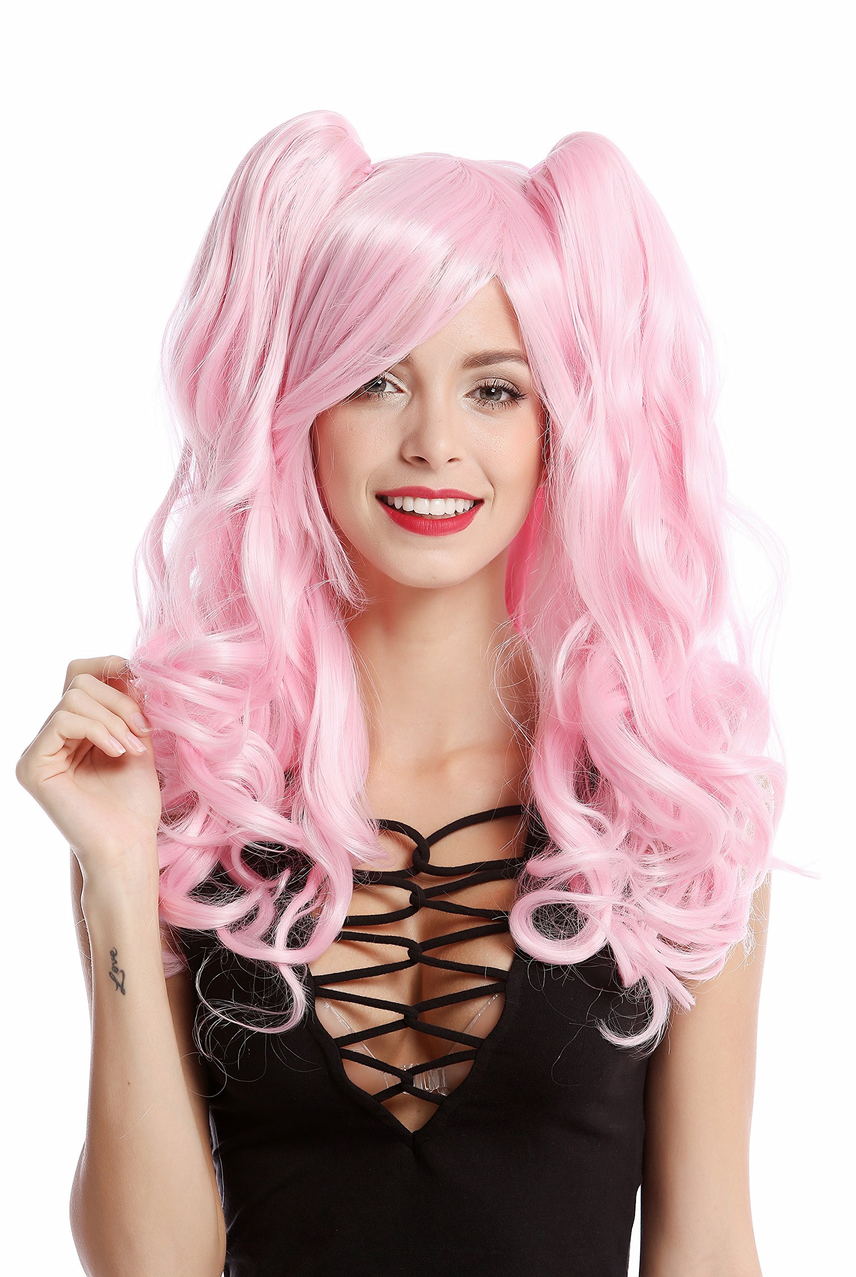 WIG ME UP - YZF-4379-TF2317 Lady Quality Cosplay Wig 2 removable pigtails ponytails long Gothic Lolita pink