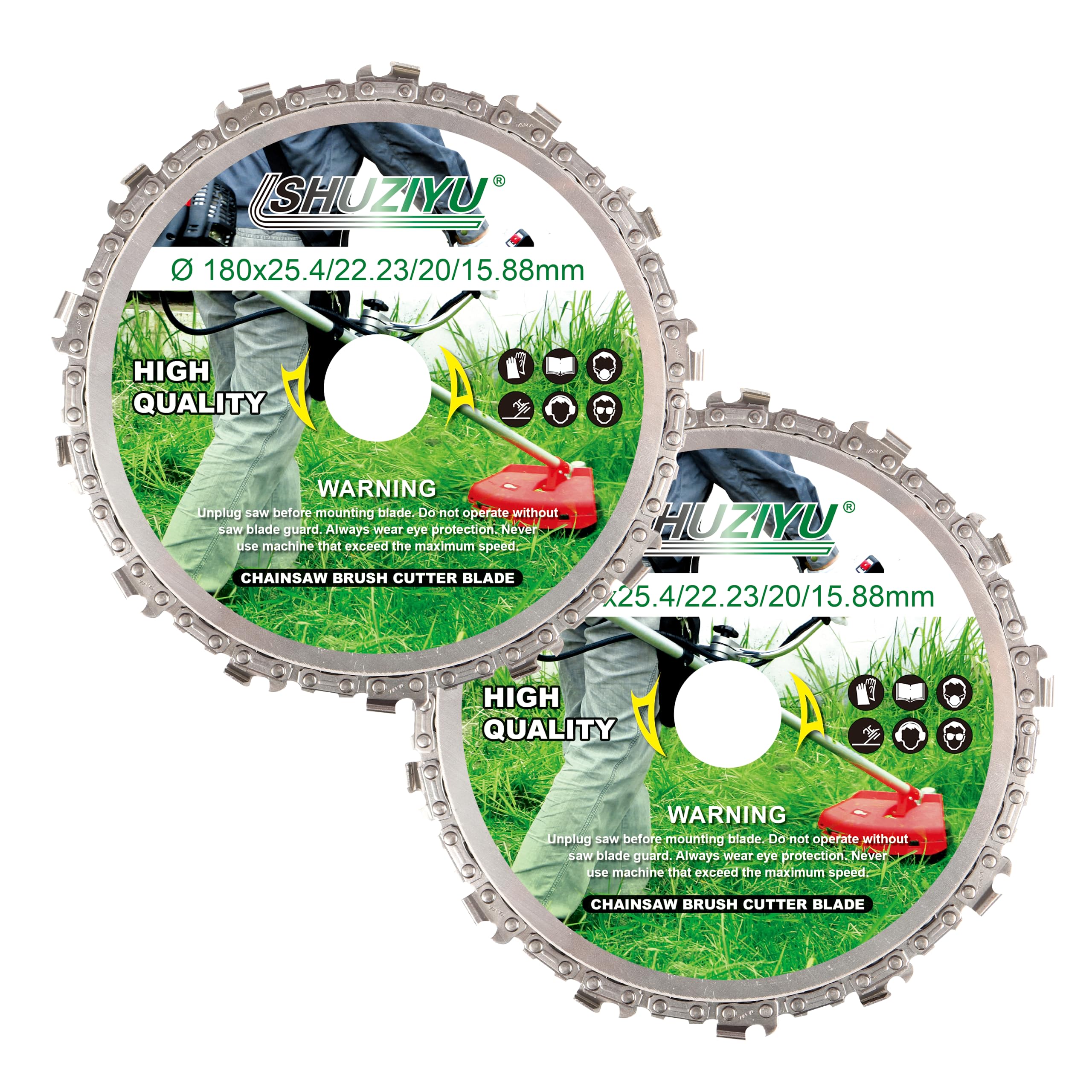 LSHUZIYU, Circular Chainsaw Tooth, 7", 2P-Set, Brush Cutter Blade, Arbor 1" with 7/8"-20-5/8" Washer, Come with a Small File for Regrinding Tooth