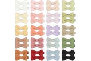 BBGifts 40pcs Baby Girl Hair Clips Floral Printed Full Linen Toddler Hair Clips, 2.2 Inches Hair Barrettes Accessory for Babies Infant 20 Colors in Pair
