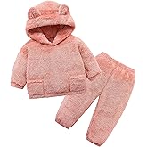 Hikido Fluffy Snug Pants Sets Outfit 1-5T Toddler Cute Fall Winter Pullover Clothes