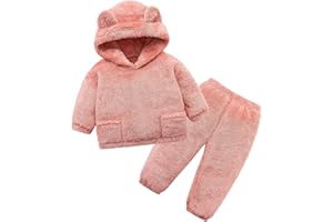 Hikido Fluffy Snug Pants Sets Outfit 1-5T Toddler Cute Fall Winter Pullover Clothes