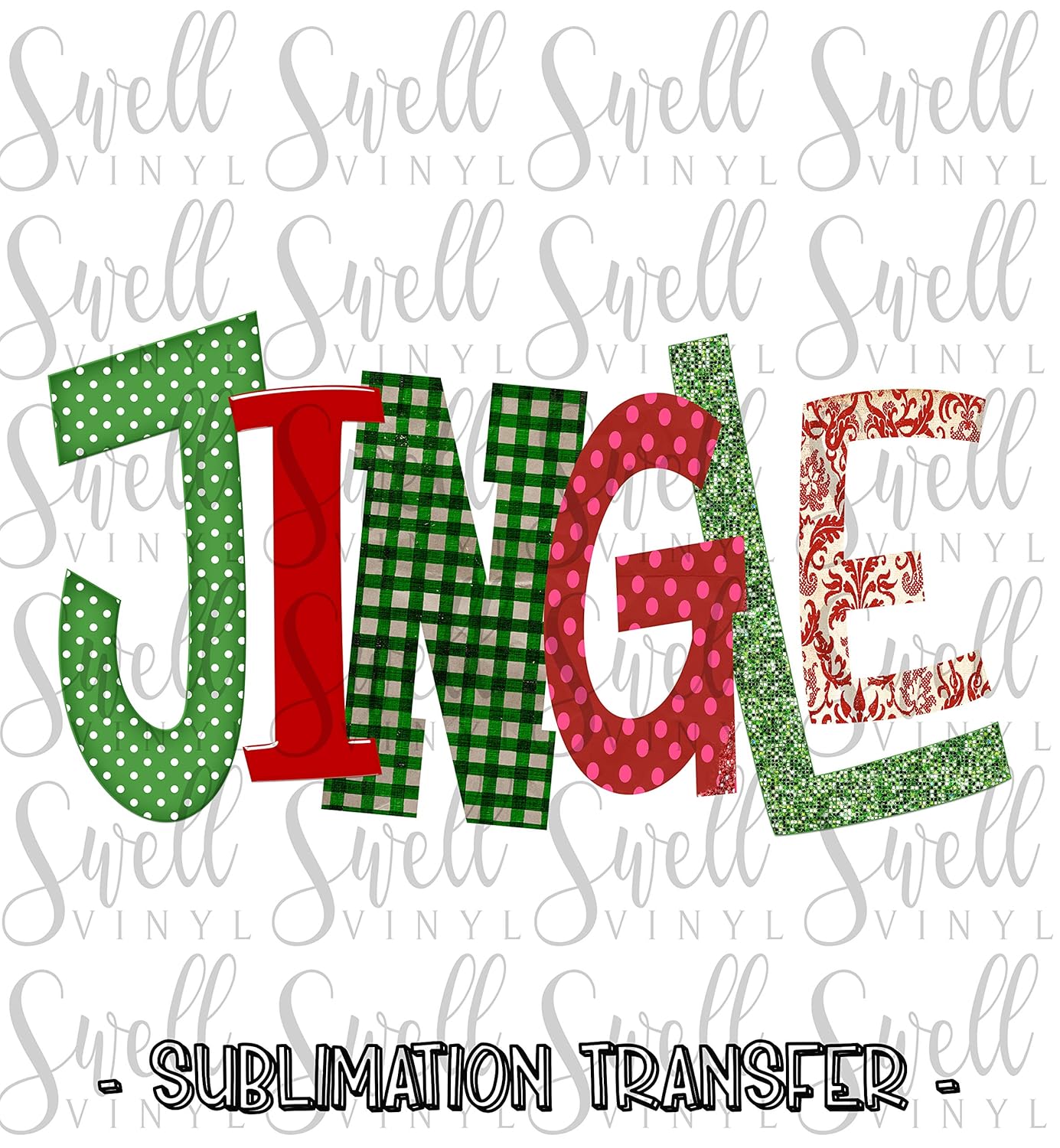 JINGLE Christmas Design Sublimation Transfer Heat Press