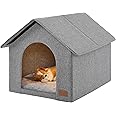 NUROMY Indoor Dog House with Washable Plush Cushion - Large Size for Dogs & Cats Up to 44 Pounds