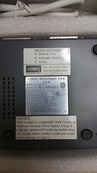 Corex Cardscan Software