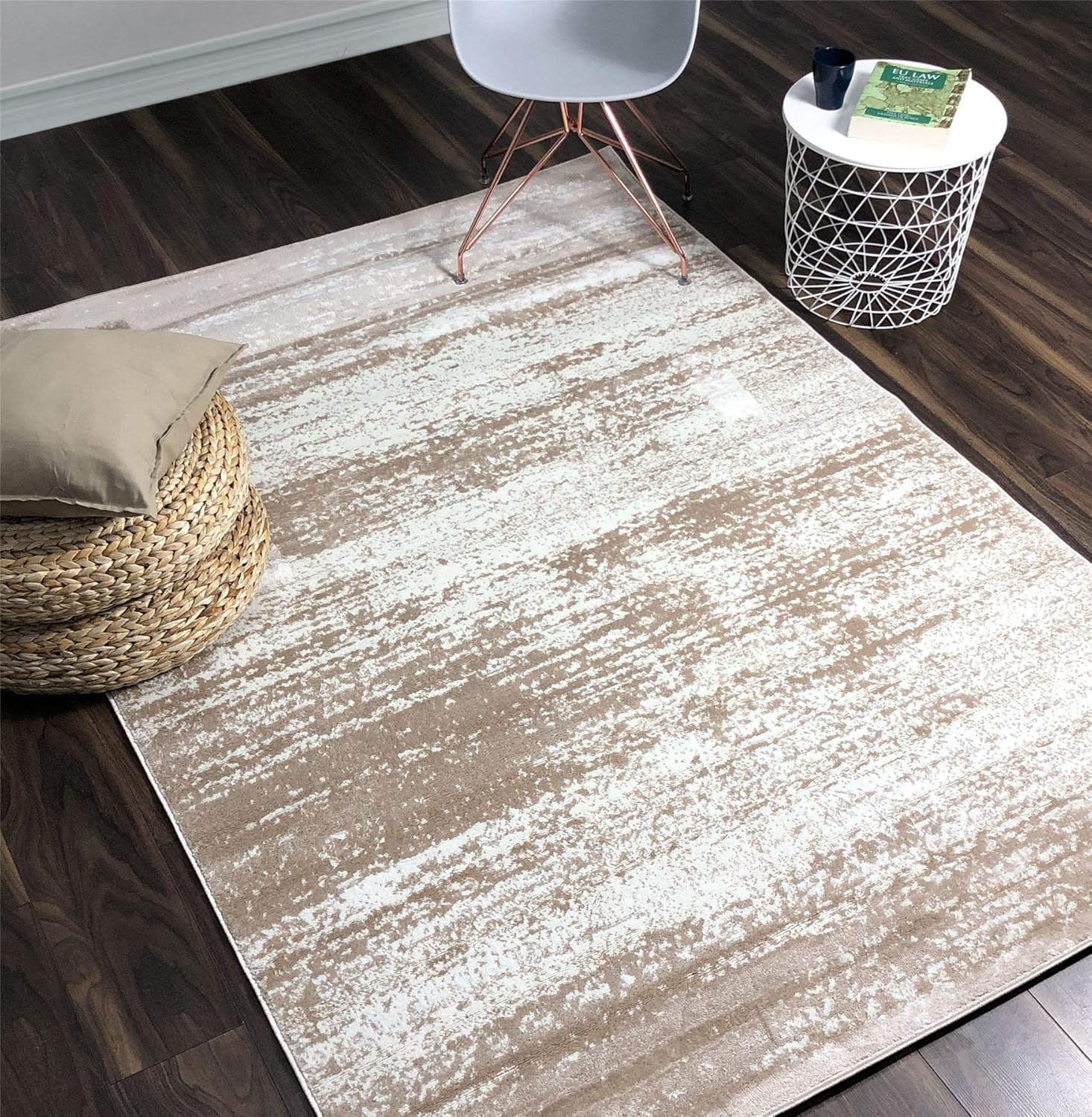 A2Z Rug Modern Cream Palma 1787 Area Rugs 120x170 cm 3'9"x5'6" ft