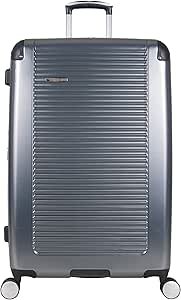 Ben Sherman Norwich Luggage Collection Lightweight Hardside PET Expandable 8-Wheel Spinner Travel Suitcase Bag, Gunmetal, 28-Inch Checked