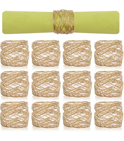 KLAVATE Handmade Wood Napkin Rings - Set Of Triangular Farmhouse Style Rings For Everyday Or Holiday Dining