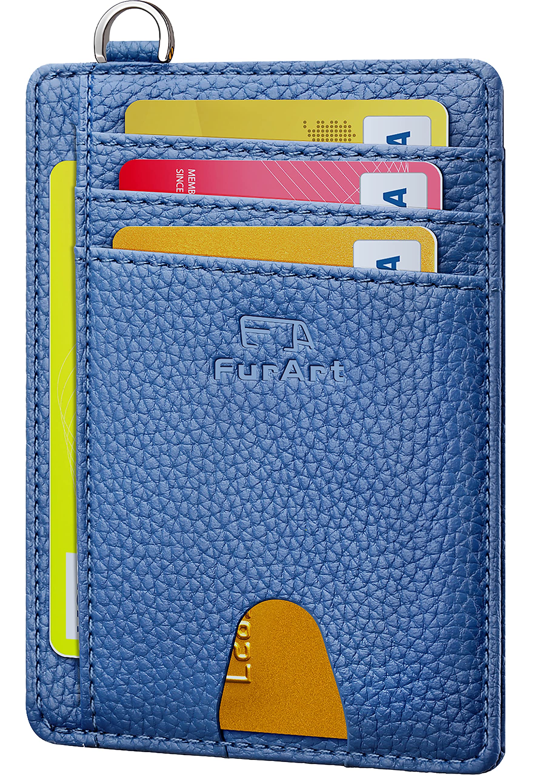 FurArt Credit Card Holder Wallet, Slim RFID Blocking Minimalist Women's Card Wallet
