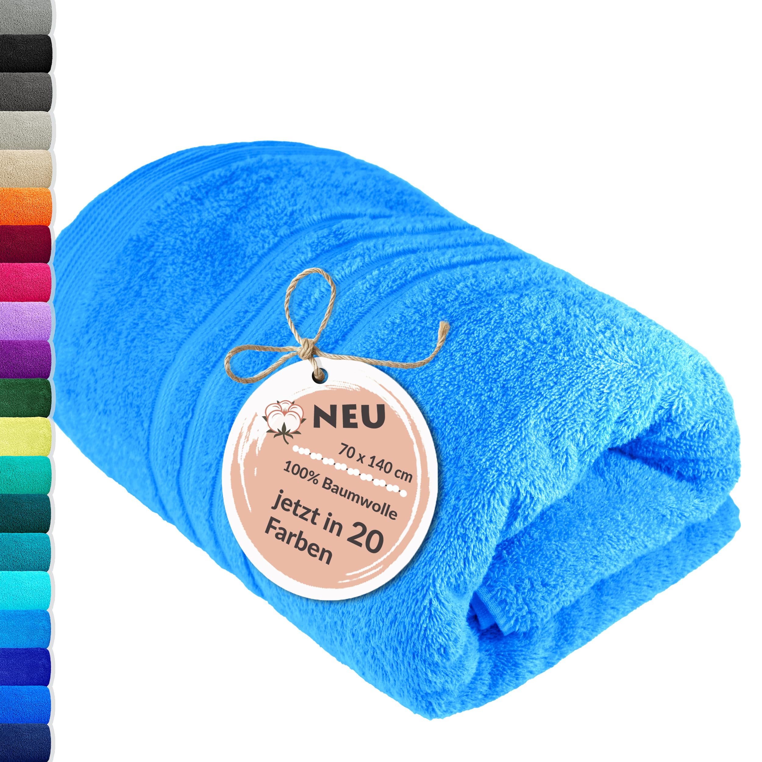 Lashuma Bath Towel 100% Cotton Capri Blue 70 x 140 cm