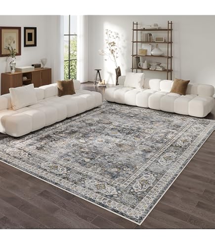 PADOOR 9X12 Area Rug,Rugs For Living Room,Soft Beige Hong Kong