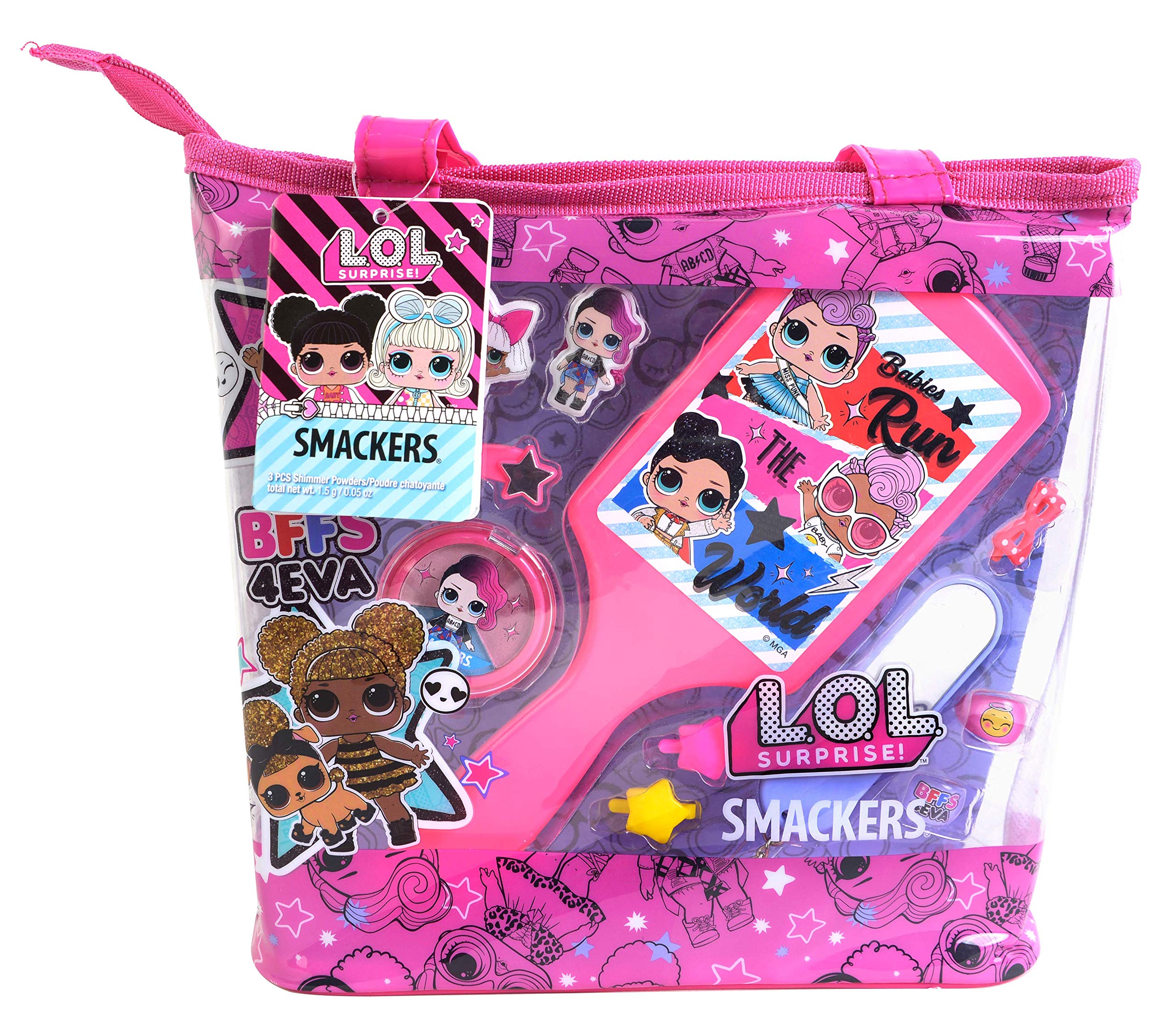L.O.L. Surprise Tote Bag - Makeup Set for Kids - Trendy and Colourful Bag with Makeup for Girls, Hair Scrunchies, Rings and Other Accessories - Gift for Girls