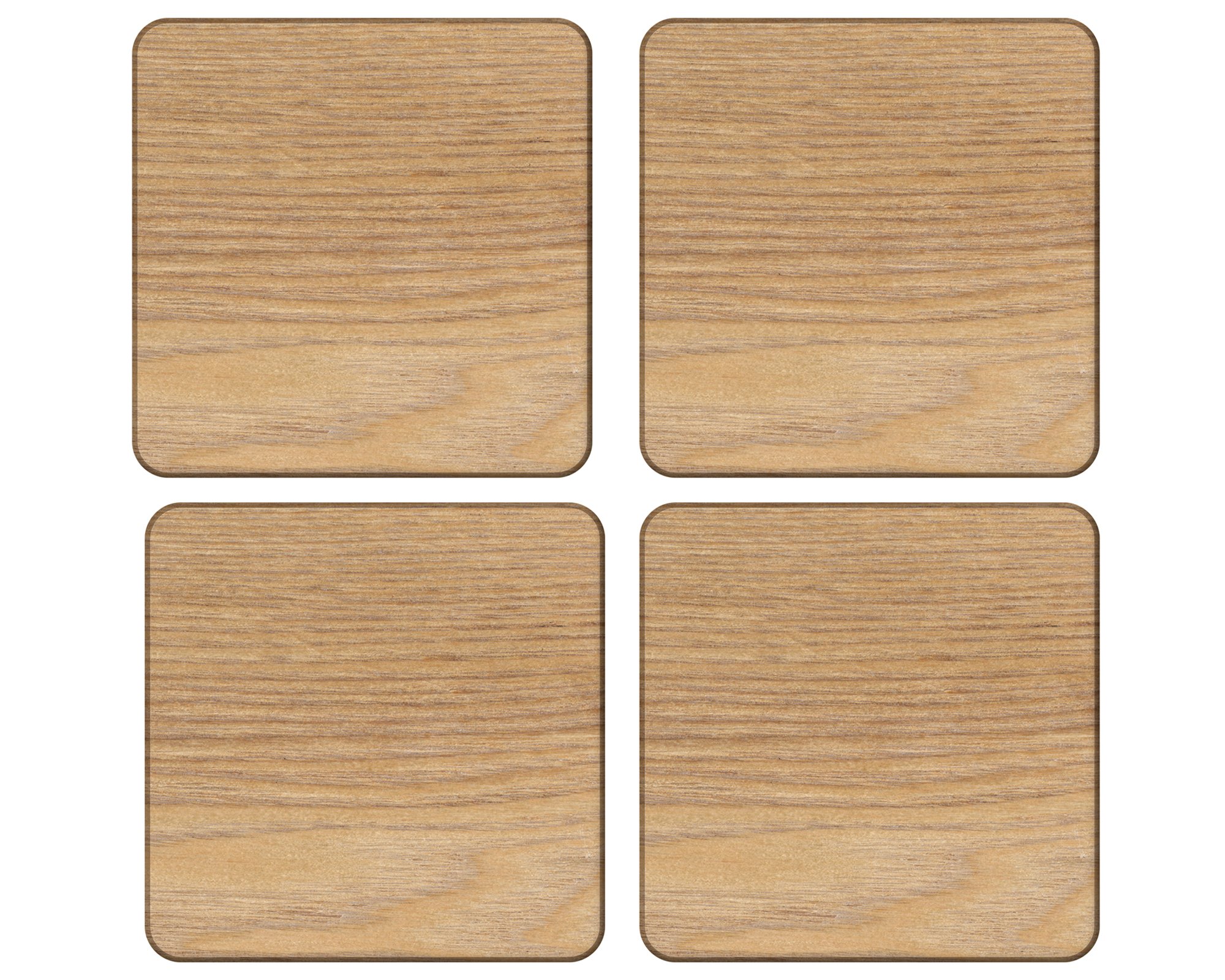 Creative Tops 5115973 Set of 4 Oak Veneer Coasters, 10.5 x 10.5 cm (4" x 4") , Brown