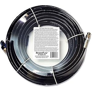 SEWER JETTER - 50 FT DRAIN CLEANER for Your GAS Pressure Washer by SewerFlex