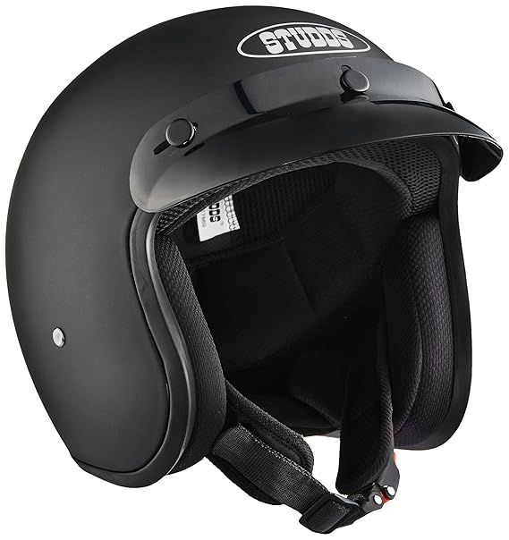Studds Jetstar Classic Half Helmet (Matt Black, M) Amazon.in Car