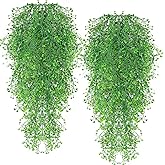 RECUTMS 4Pcs Artificial Hanging Plants Faux Hanging Greenery Ivy Decor Artificial Hanging Vines Plastic Plants for Indoor Outdoor Wall Home Garden Wedding Party Decor(Green 4P)