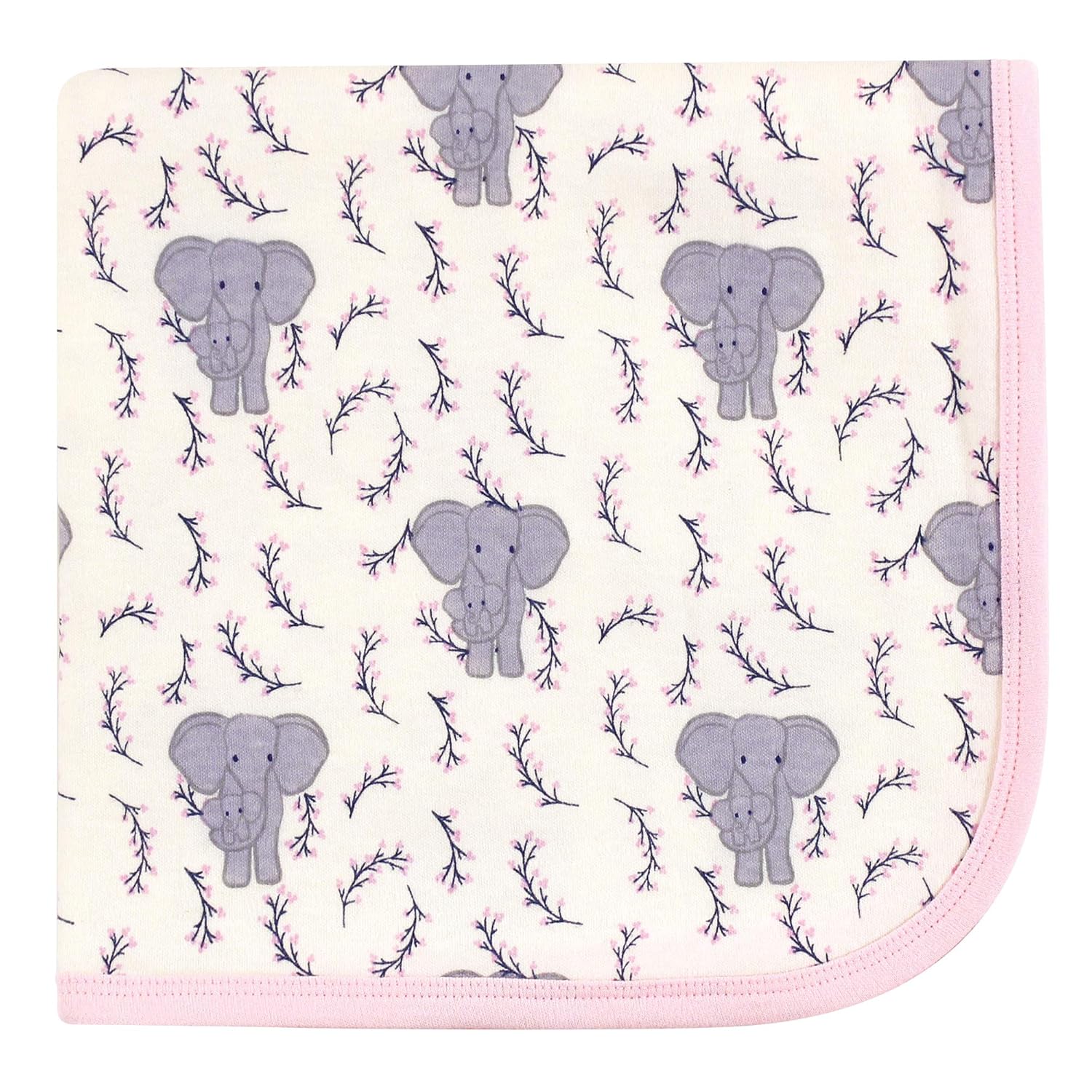 Touched by Nature Unisex Baby Organic Cotton Swaddle, Receiving and Multi-purpose Blanket, Feather, One Size: Baby