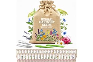 VIMTOBA Gardening Gift for Women – 39 Medicinal Herb Seeds Variety Pack, Heirloom Non-GMO, Made in USA, Botanical Gift Set