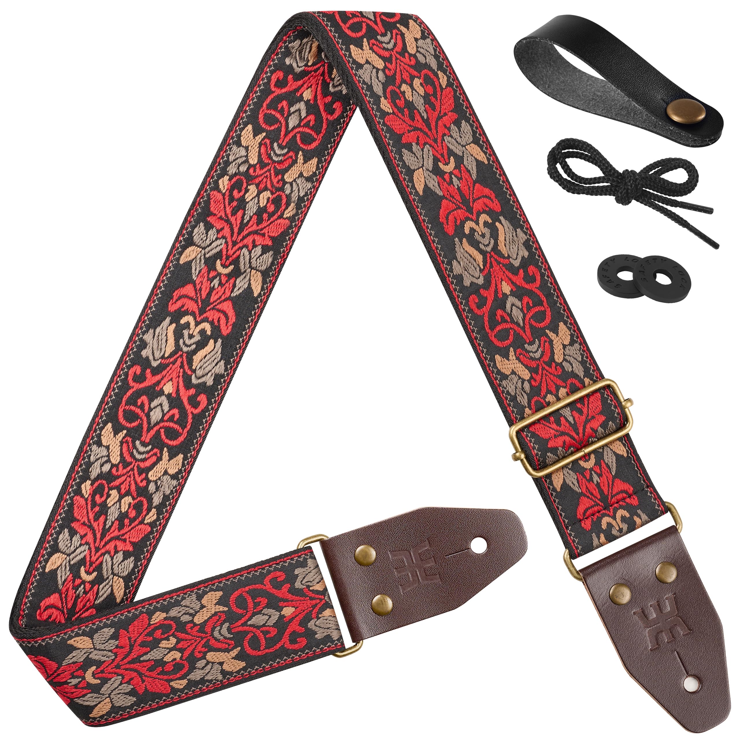 Amumu Red Spades ハート刺繍ギターストラップの商品画像