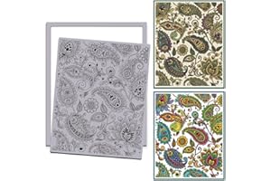 GLOBLELAND Vintage Cashew Flowers Background Cling Rubber Stamps 8.7x7 inch Retro Border EVA Cling Mount Stamp Floral and Lea