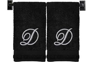 CUSTOM LUXURY TOWELS Monogrammed Hand Towels - Set of 2 - Genuine Turkish Hand Towels - Choose Any Letter - Choose Towel and Thread Color - Embroidered Script Monogram - Personalized Towels - Monogrammed Towels