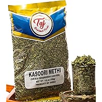 TAJ Premium Indian Kasoori Methi, Dried Fenugreek Leaves), 3.5-Ounce