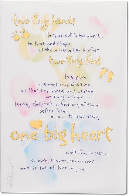 Amazon American Greetings 2つtiny Hands新しい赤ちゃんおめでとうございますカードwith Foil 紙製品 文房具 オフィス用品