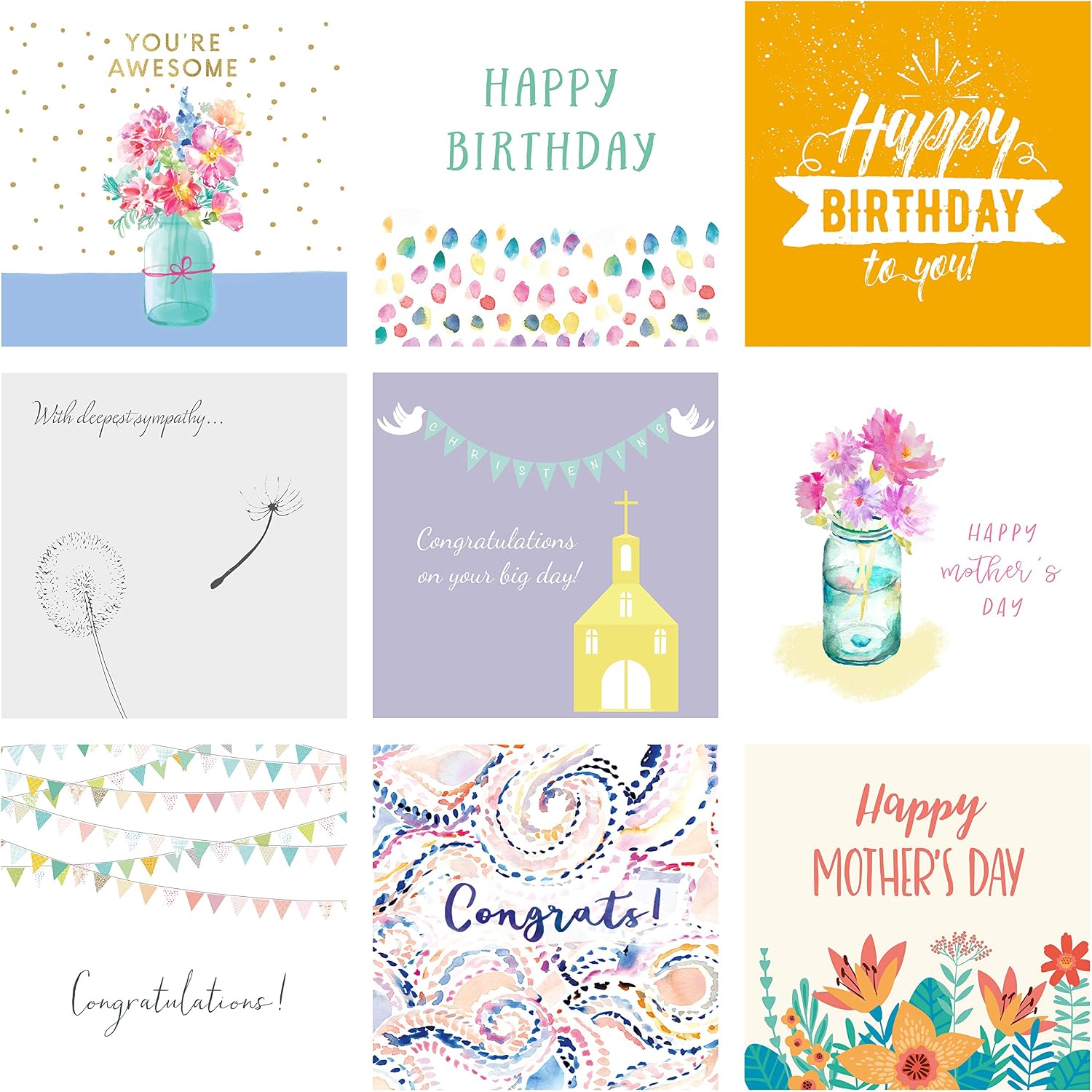 50 Assorted Greeting Cards Multipack for All Occasions by Wonder Cards | Eco Friendly | Anniversary, Thank You, Congratulations, New Home, Birthday - Image 3