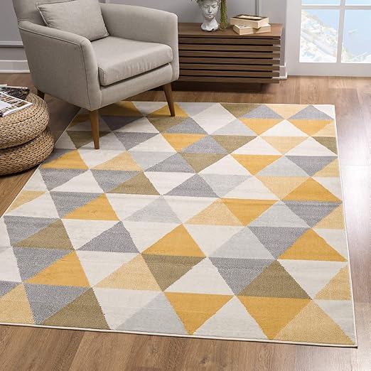 Rug Branch Havana Modern Geometric Area Rug 7x10 Feet Abstract 6 7 X 9 7 Yellow Amazon Ca Home Kitchen
