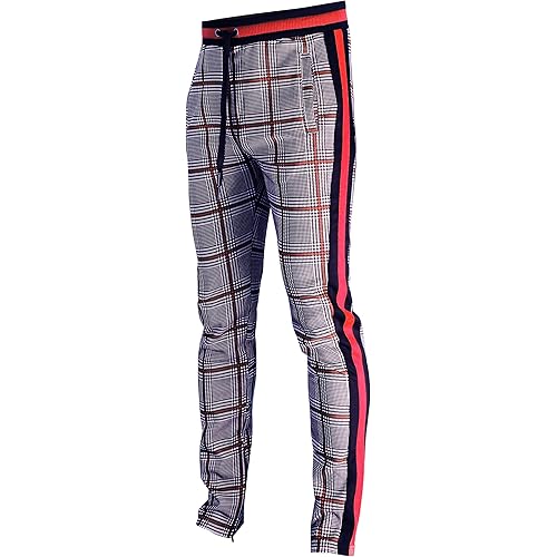 Screenshotbrand Mens Hip Hop Premium Slim Fit Track Pants - Athletic Jogger Bottom with Side Taping
