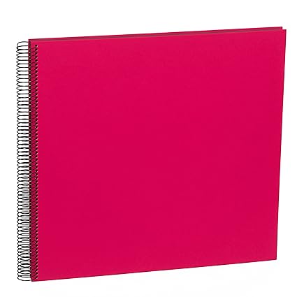 Semikolon (352902) Spiral Album Large pink (rosa) | Spiral-Fotoalbum mit 50 Seiten u. Efalin-Einband |Spiralfotobuch mit schw