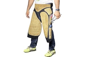 Equine Care Farrier Apron Chaps – Cowhide Suede Leather & Canvas, Adjustable Waist 28"-52" with Back Support, Tool Pockets & Nail Magnets – 23", 25", 27", 29" for Horse Shoeing (27 inches (70 cm))
