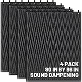 Tudomro 4 Pcs Soundproof Blanket 80'' x 96'' Sound Dampening Blanket with Grommet Outdoor Noise Barriers Studio Insulated Sound Absorption Sheet for Door Acoustic Noise General Indoor or Outdoor Use