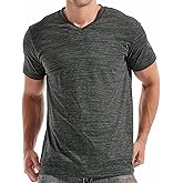 KLIEGOU Men's V Neck T Shirts - Casual Stylish Fitted Stretch Tees for Men