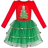 Sunny Fashion Girls Dress Long Sleeve Christmas Owl Sparkling Sequin Tulle