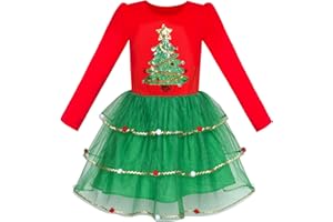 Sunny Fashion Girls Dress Long Sleeve Christmas Owl Sparkling Sequin Tulle