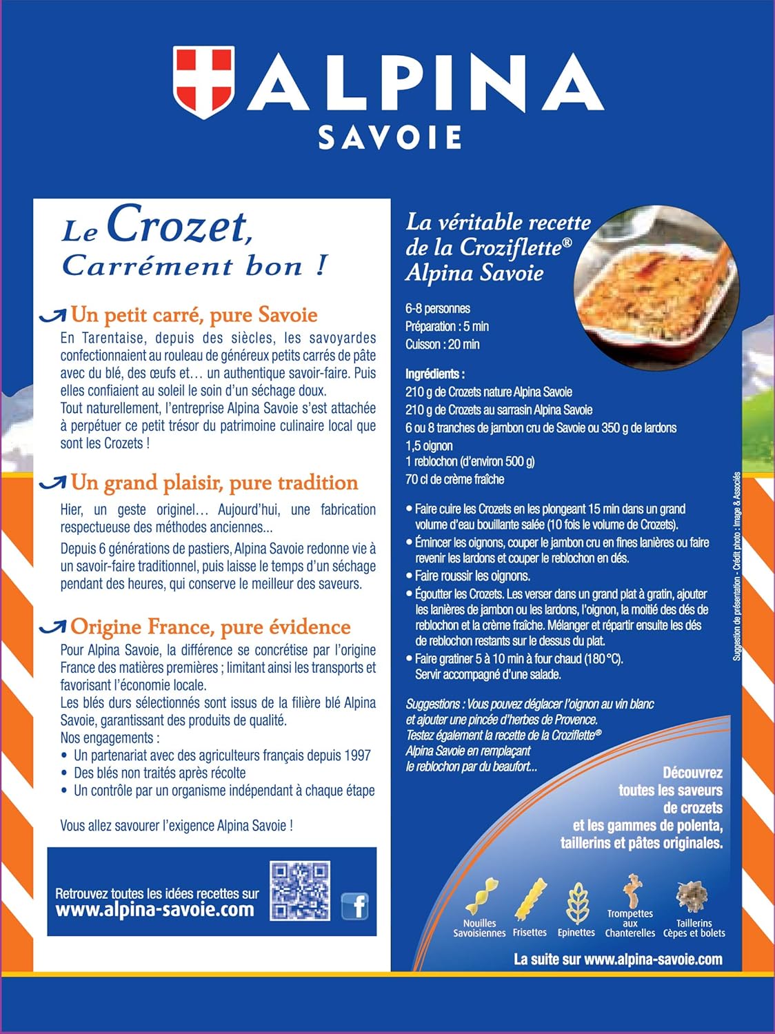 Alpina Savoie Crozets Au Sarrasin Maxi Format 600 G Pack De 12