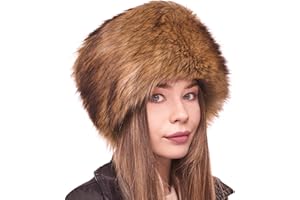Futrzane Classic Cossack Hat - Faux Fur Hats for Women - Warm Furry Russian Hat